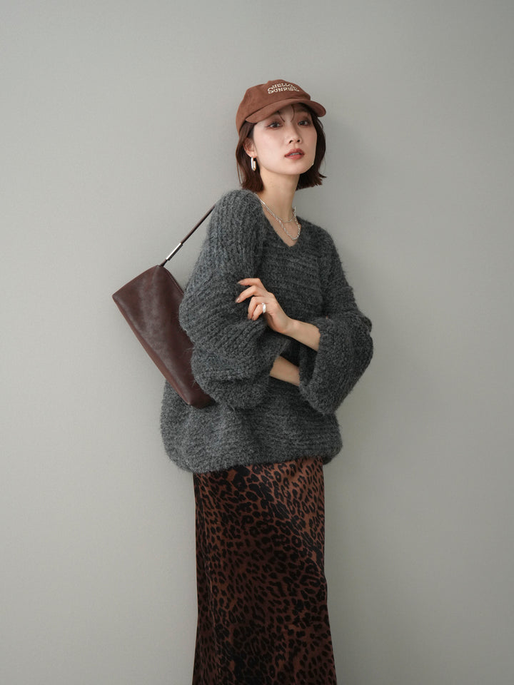 [SET]ワッフル編みシャギーニットプルオーバー+ワッフル編みシャギーニットプルオーバー(2set)