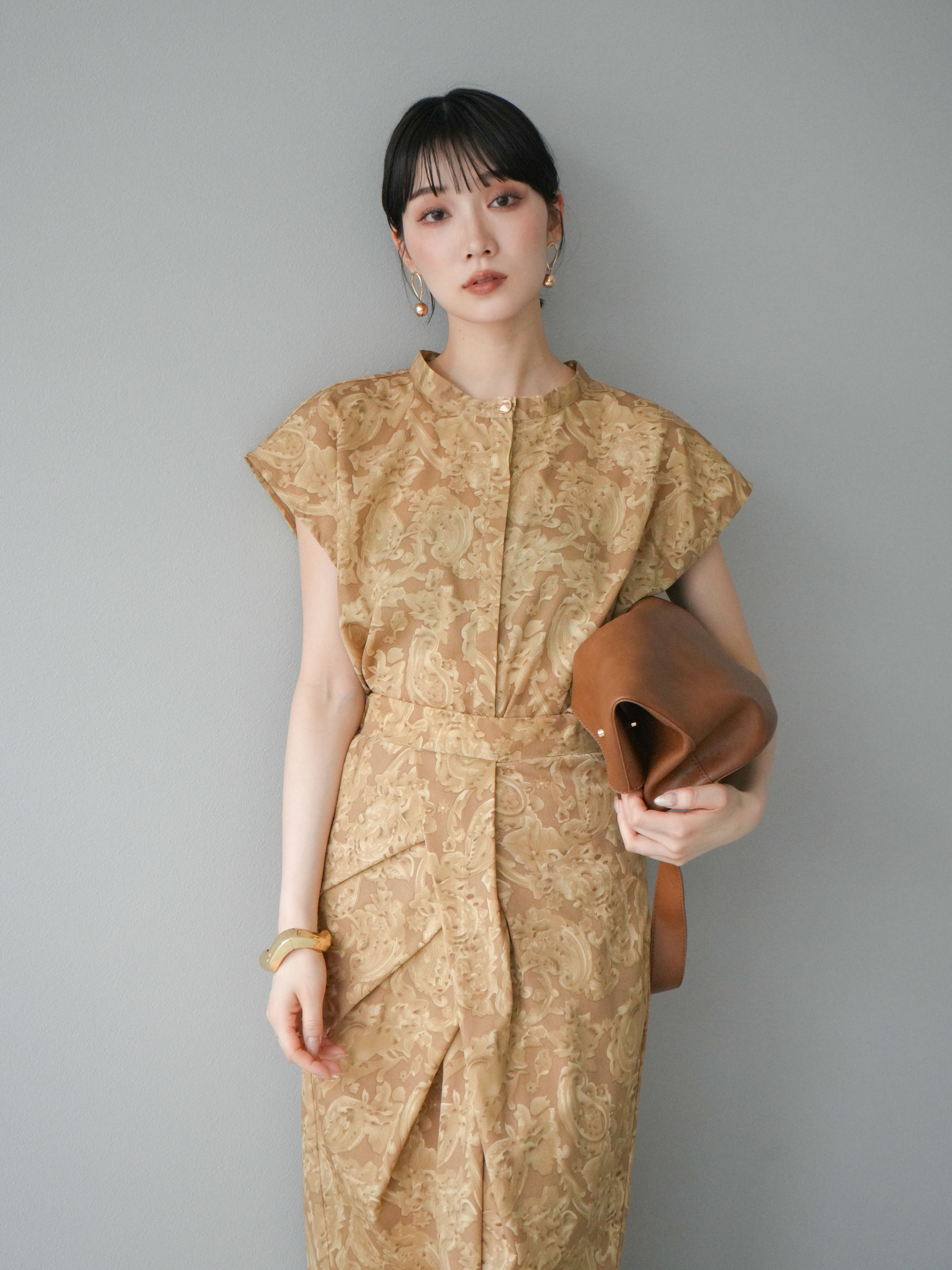 クリーニング済み✨アナイ　ジャガードペイズリープリント ブラウス　Sサイズ クリーニング済み✨アナイ ジャガードペイズリープリント