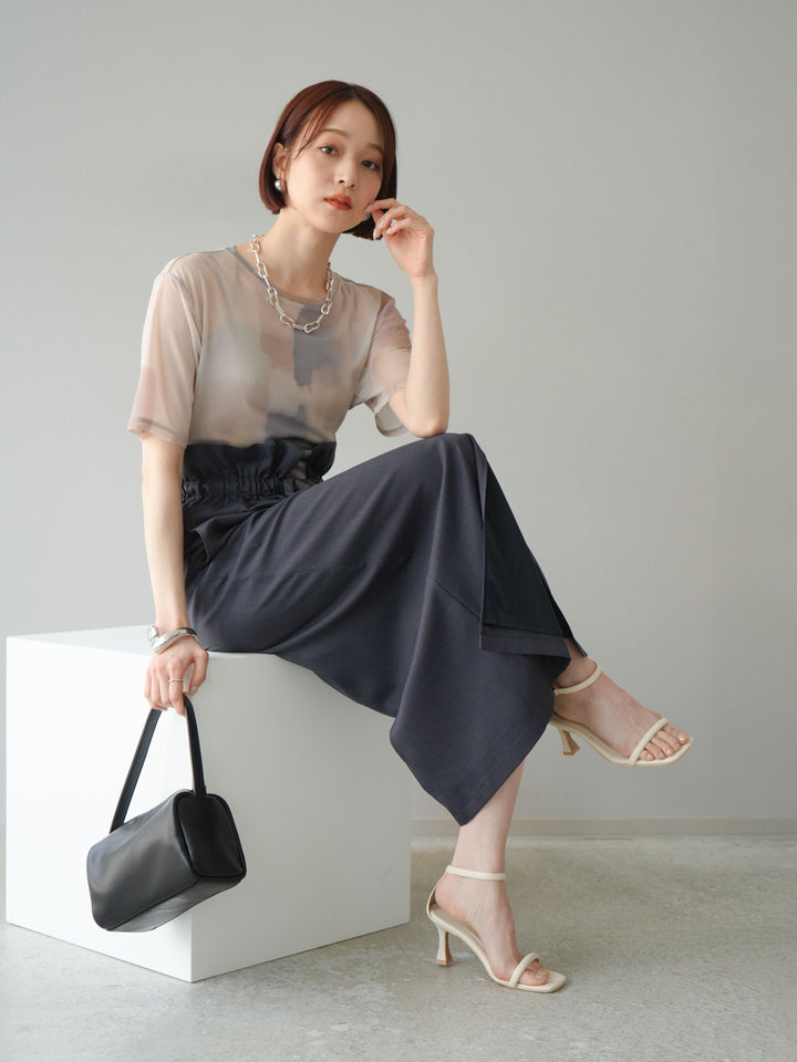 [套裝] 水彩藝術透視T卹 + Heather Ester 褶皺拉鍊裙 (2套)