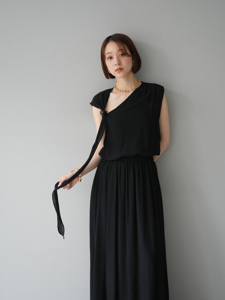 [SET]ビーズモチーフ楊柳ブラウス＆フレアスカートSET UP(2set)