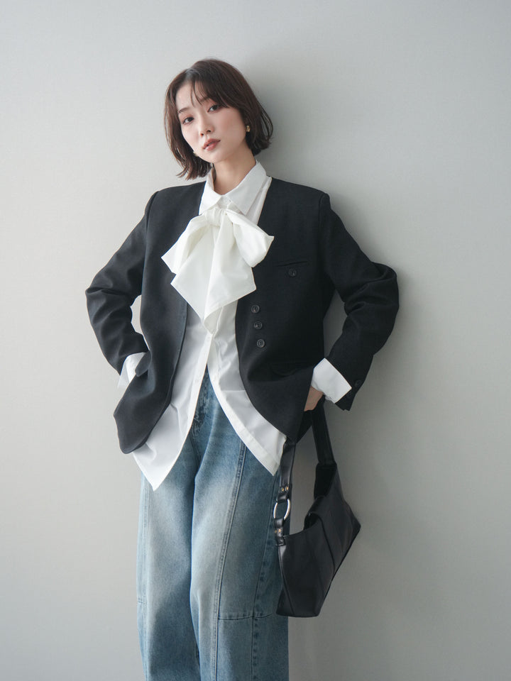 [SET]ノーカラージャケット+ノーカラージャケット(2set)