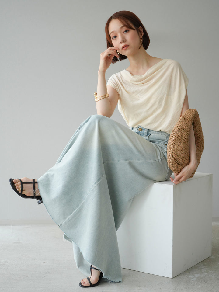 [預訂] 串珠鏈垂墜上衣/象牙色