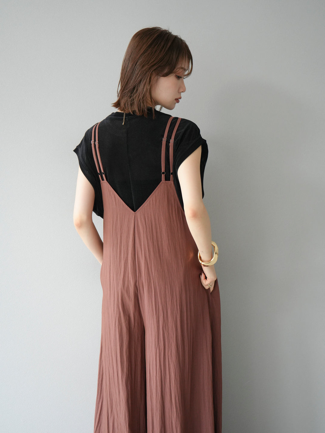 [予約]シアーフロッキーベロアルーズノースリーブTシャツ/ブラック