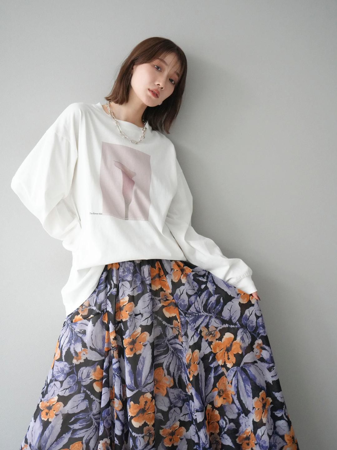 [予約]フラワーフォトプリントBIGロンT /オフ1