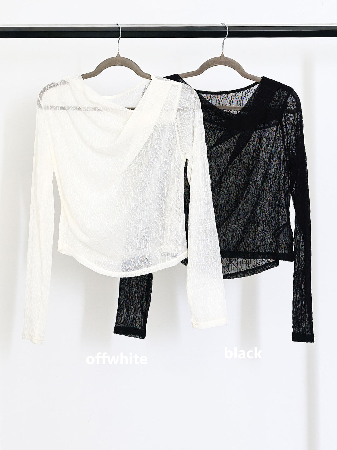 【Allure】[SET]ストレッチレースドレープトップス+ハイウエストベルトループデザインデニムパンツ(2set)