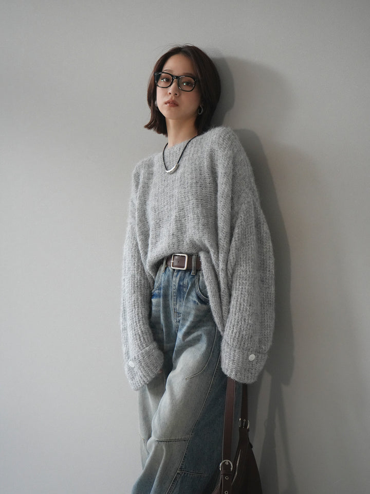 [予約]ラメミックスシャギーニットプルオーバー/lightgray