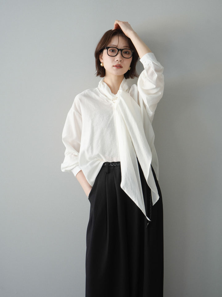 [予約]シアーボウタイブラウス/ivory