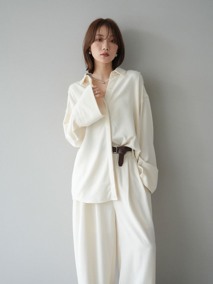 [予約]ネップオーバーシャツ/アイボリー