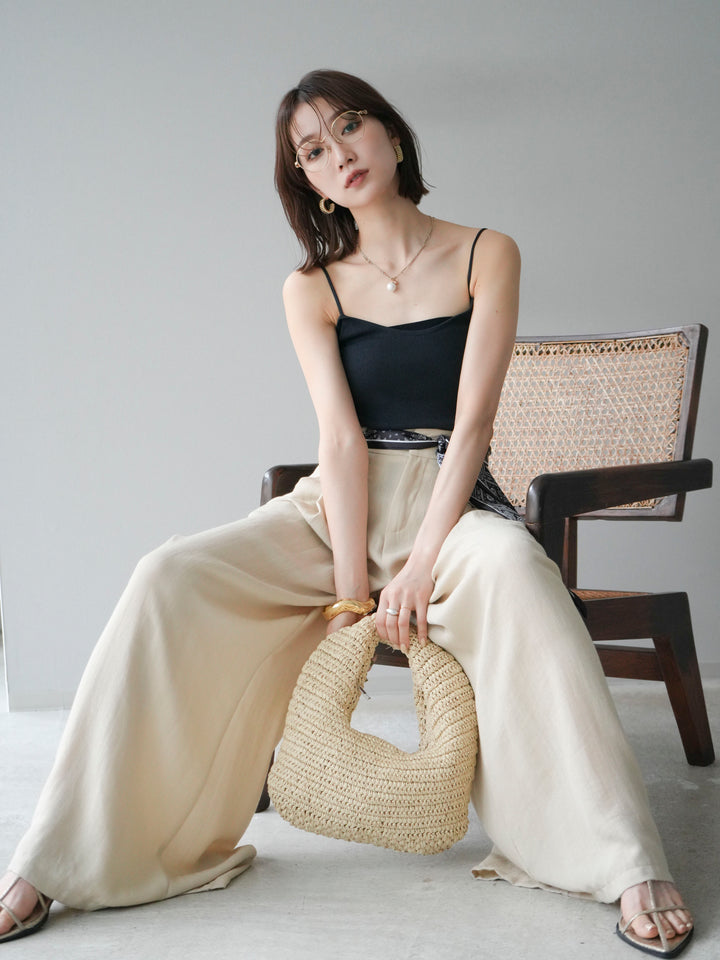 [予約]レーヨンニットキャミソール/チャコール