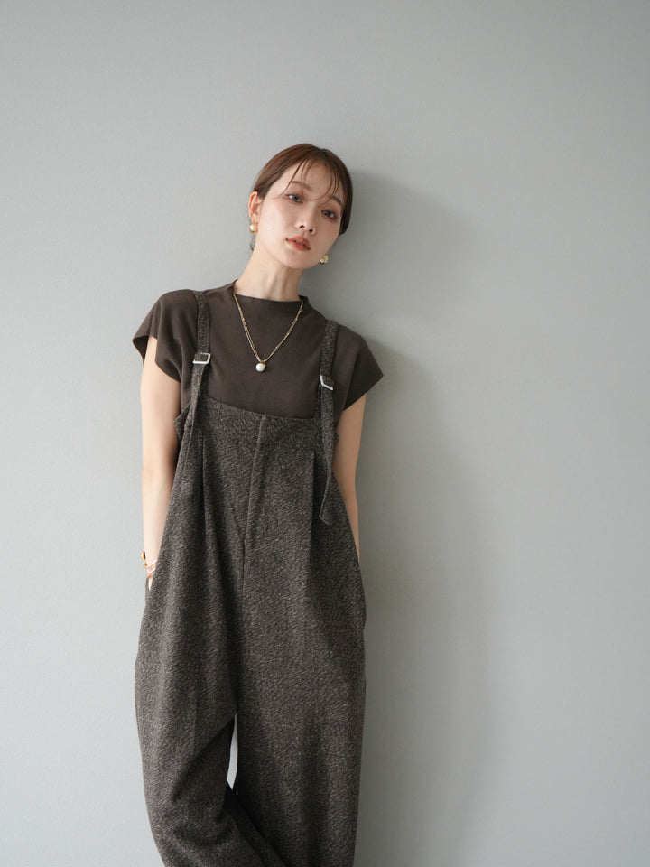 [予約]プチネックフレンチニットトップス/ブラウン