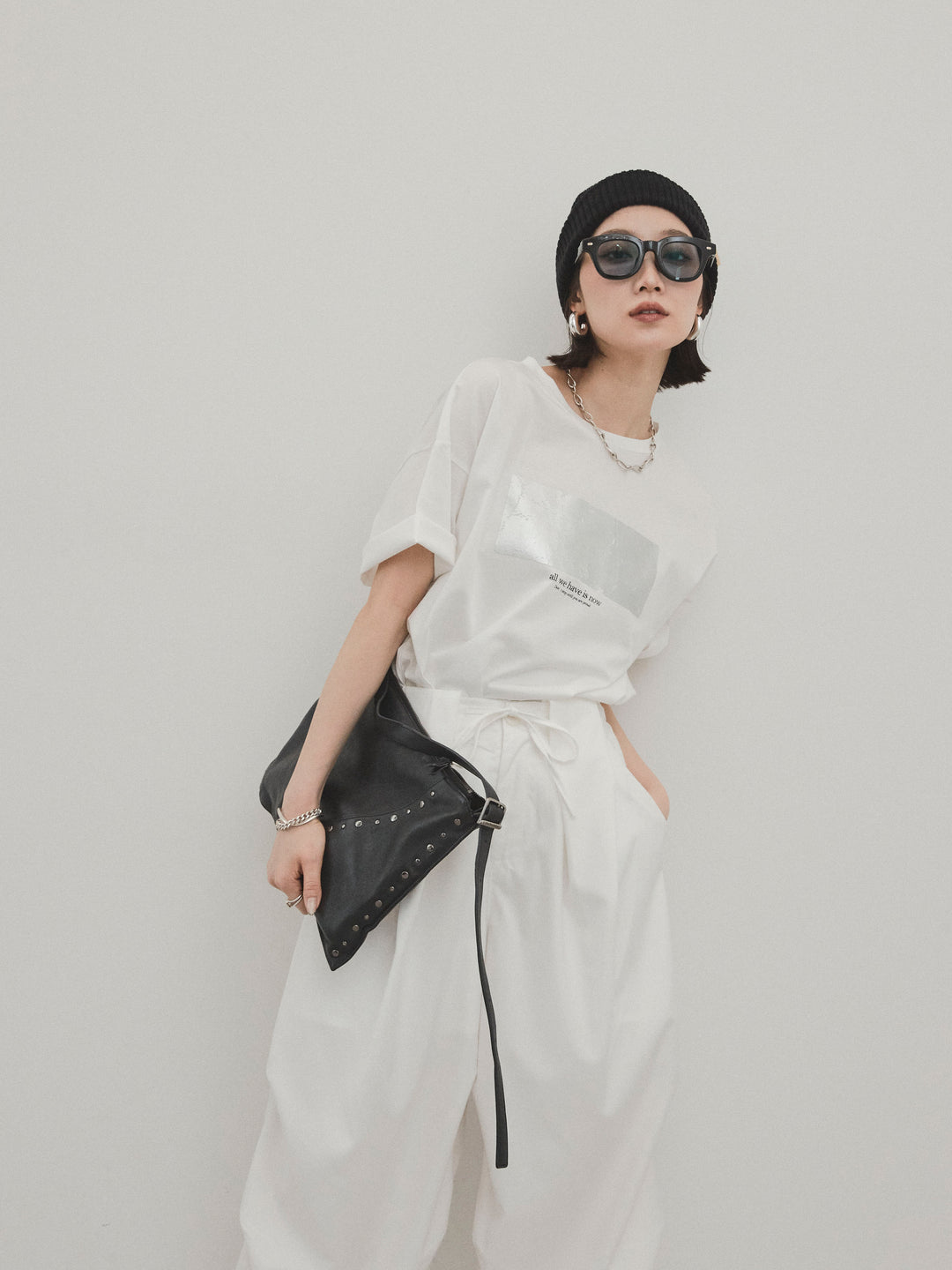 [予約]箔プリントドライタッチコットンTEE /オフ