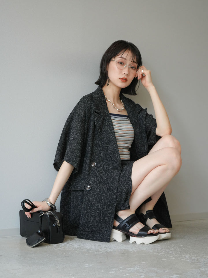 [SET]サマーツイードハーフジャケット+サマーツイードハーフパンツ(2set)