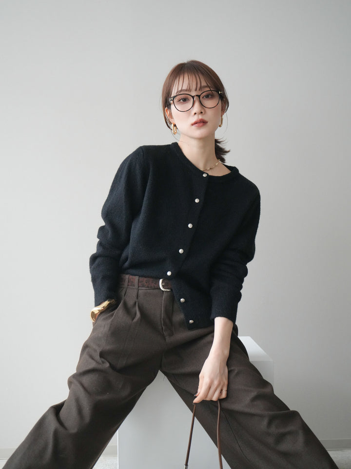 [SET]アンティークボタンニットカーディガン+選べるアクセセット(2set)