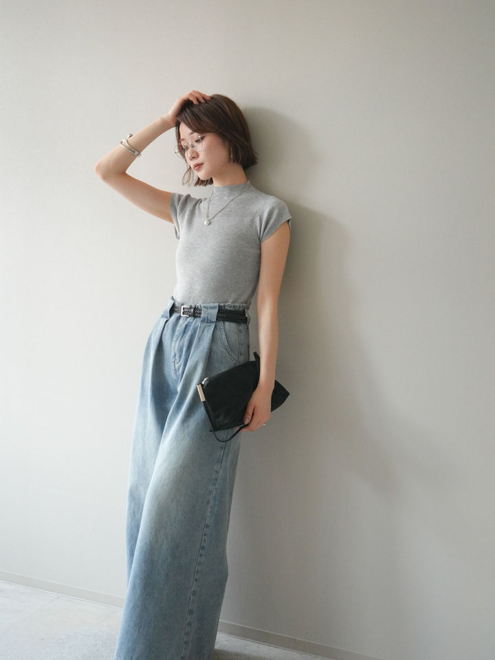 [SET]ビジューシアーフレンチニット+選べるアクセセット(2set)