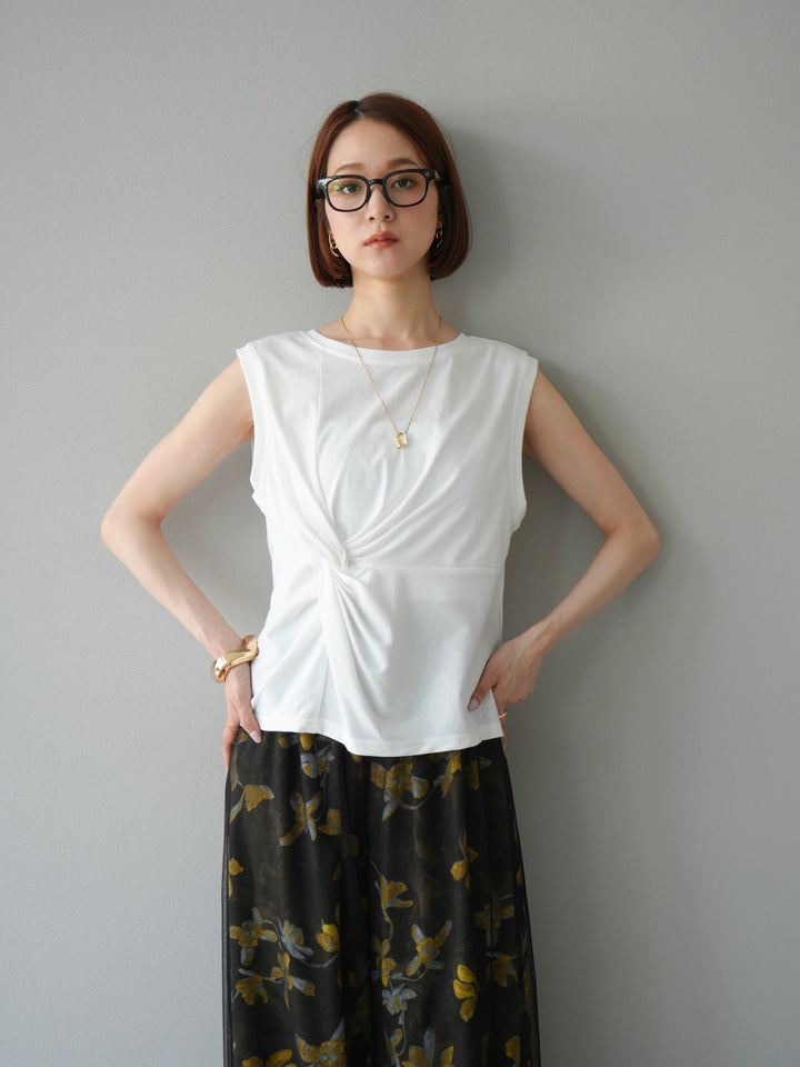 [予約]フロントツイストノースリーカットソー/オフ