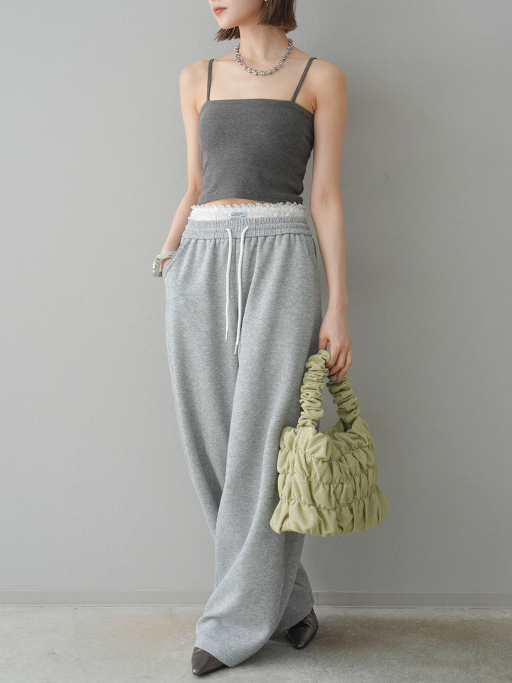 [予約]カップ付テレコリブベアキャミソール/モカ