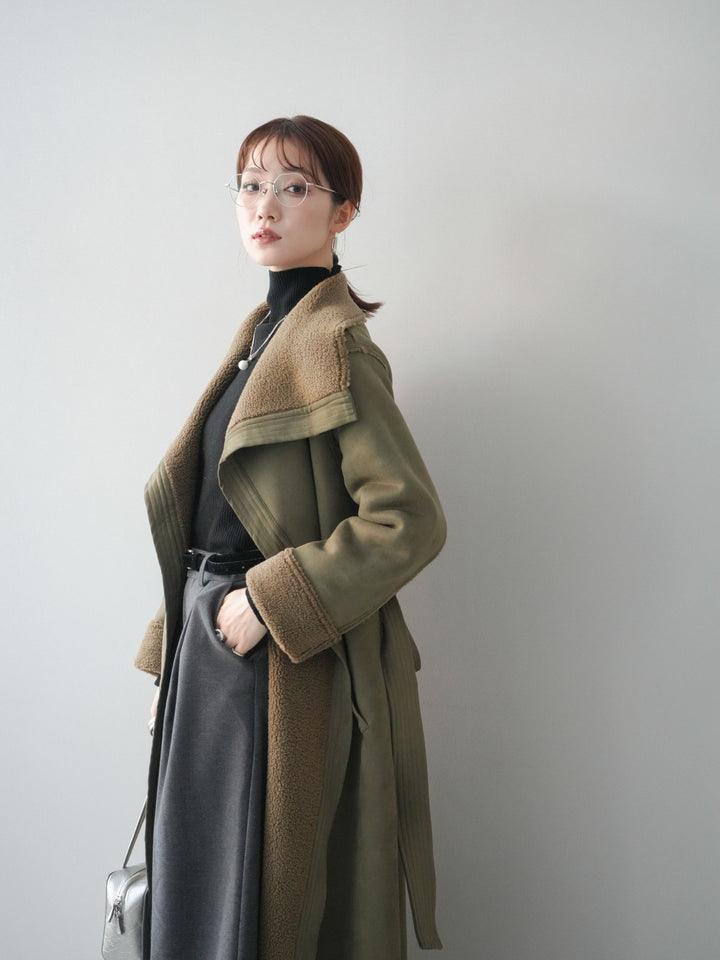 [予約]BIGカラームートンコート/khaki