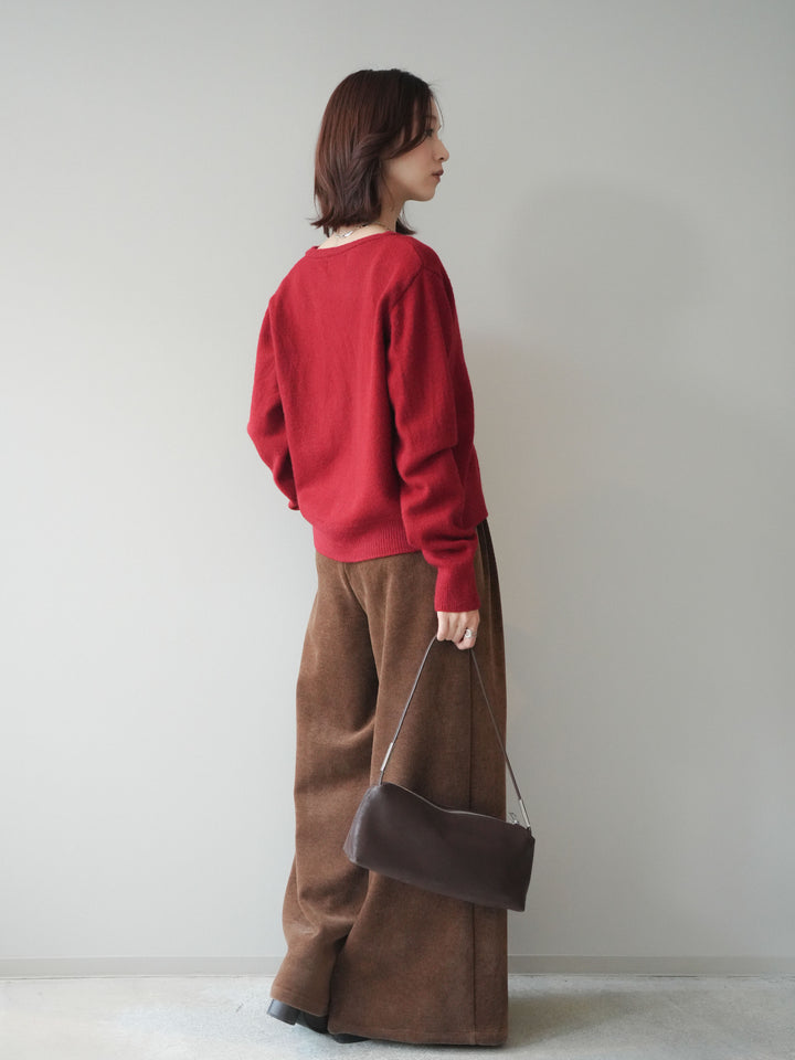 [予約]ベルトデザインループコールテンワイドパンツ(ベルト付き)/camel