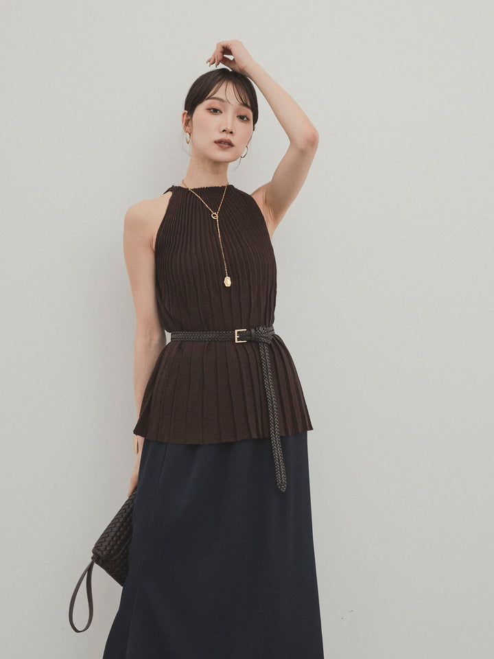 [SET]プリーツニットキャミソール+プリーツニットキャミソール(2set)