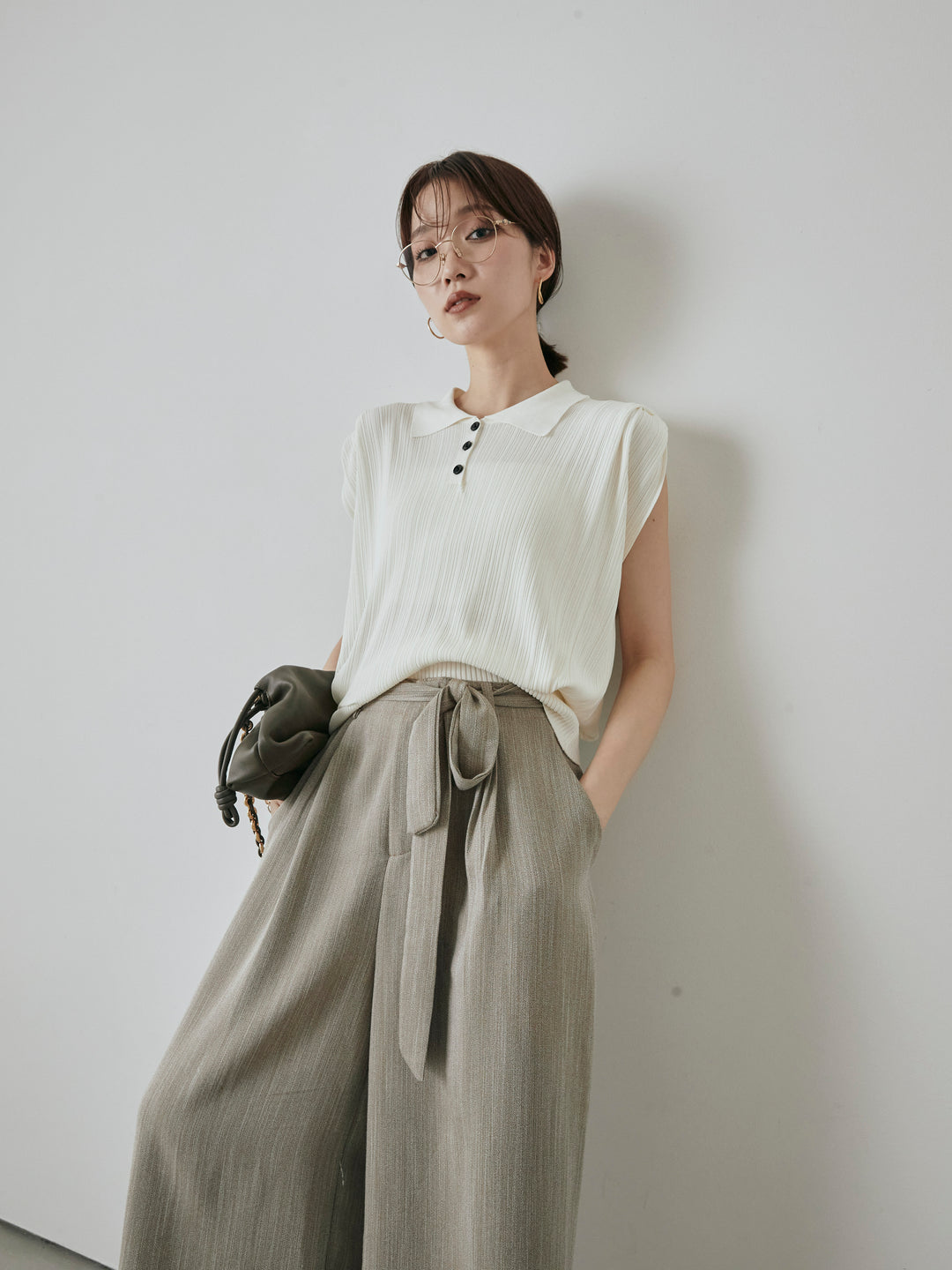 [予約]ランダムリブポロニットベスト/オフ