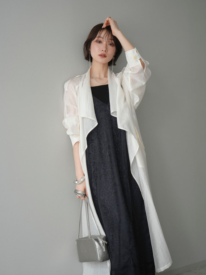 [予約]シアートレンチロングコート/ivory