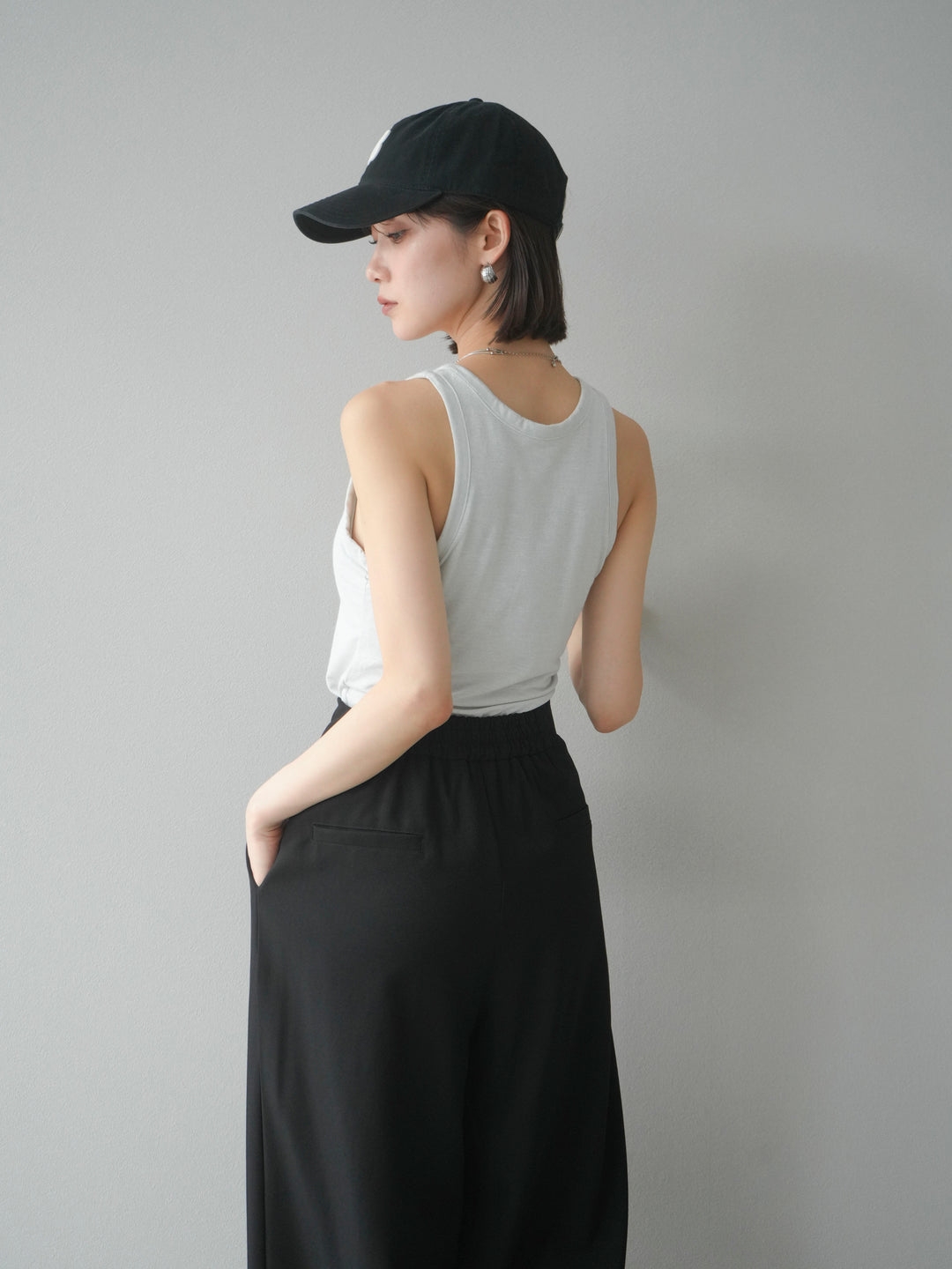 [予約]カップ付きラメアメスリブラトップ/オフ