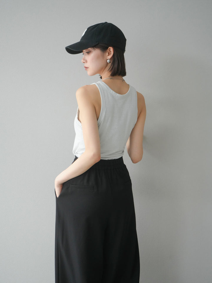 [予約]カップ付きラメアメスリブラトップ/オフ