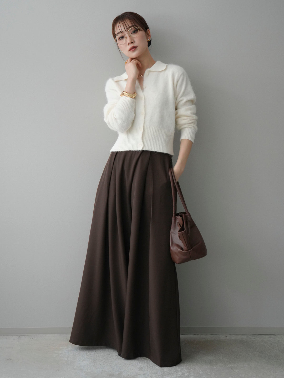 [予約]モヘア衿付きボタンプルオーバー/off