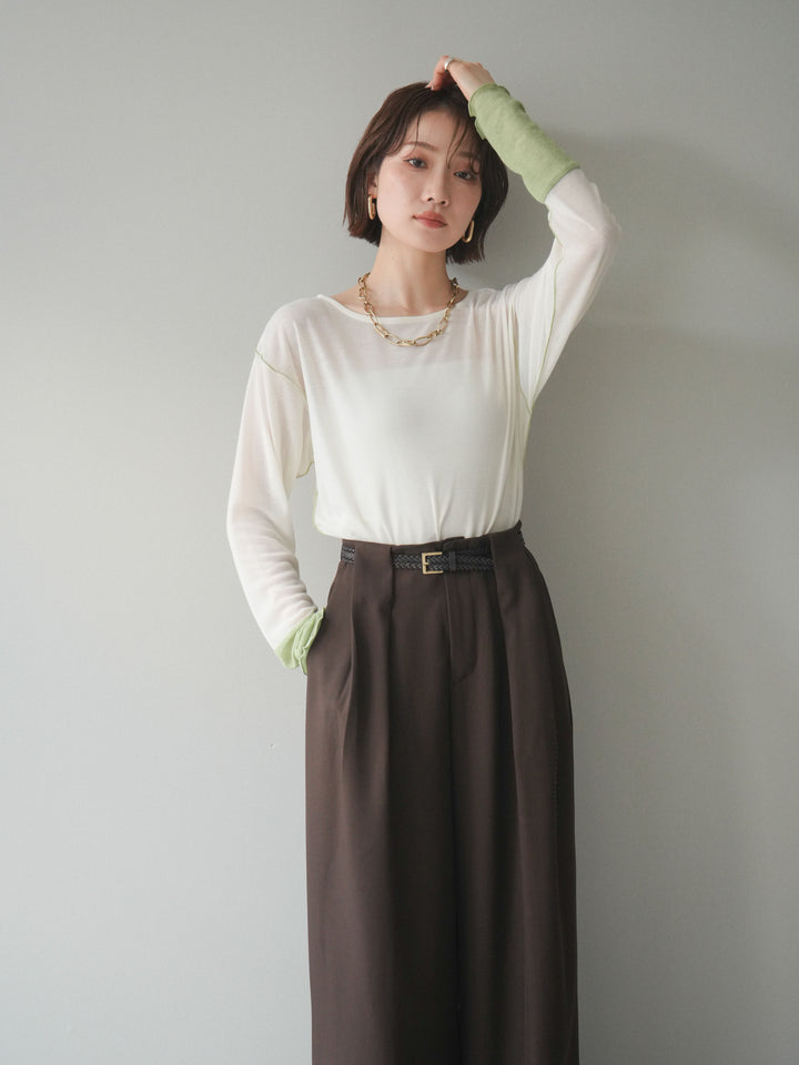 [SET]配色メロウトップス+配色メロウトップス(2set)