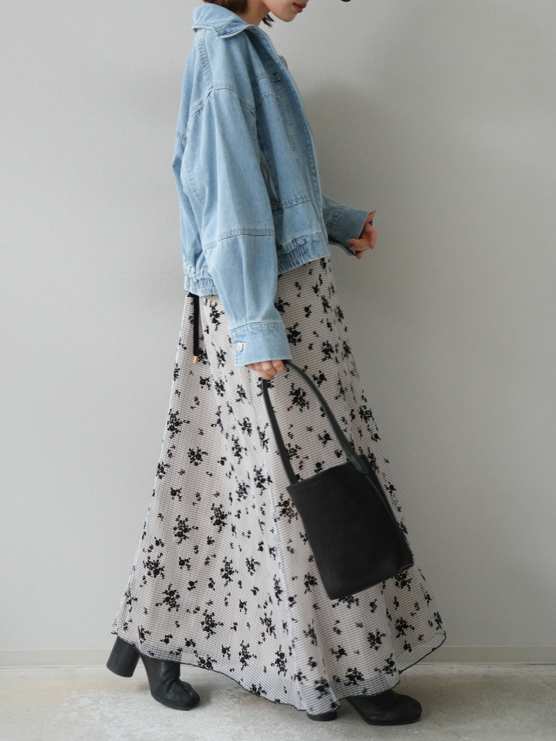 [予約]ZIPポケットデニムショートブルゾン/ブリーチ