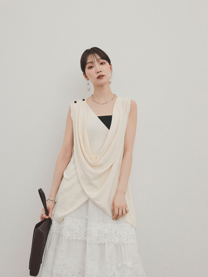 [予約]ドライタッチドレープニットプルオーバー/アイボリー