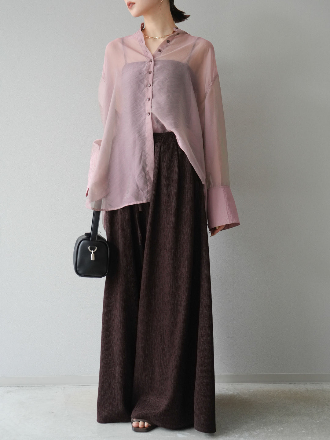 [予約]楊柳バギーパンツ/ブラウン