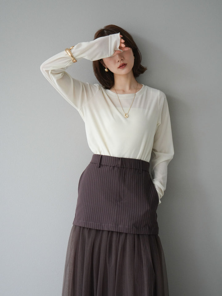 [予約]シアーベロアフィンガーホールトップス/アイボリー