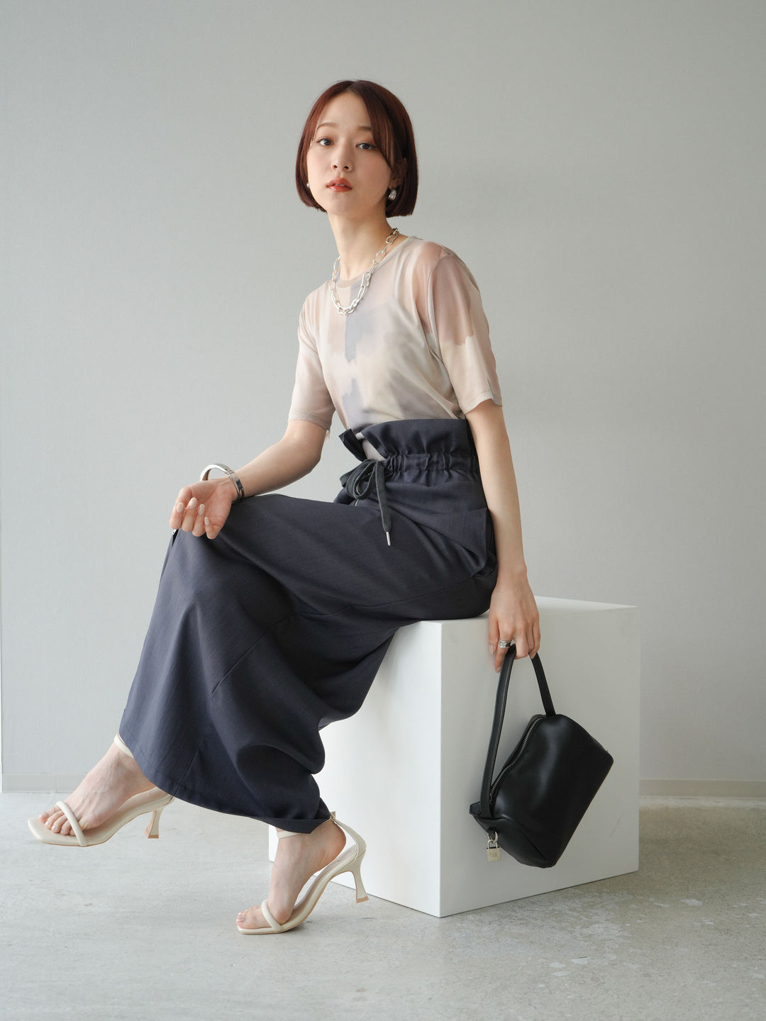 [套裝] 水彩藝術透視T卹 + Heather Ester 褶皺拉鍊裙 (2套)