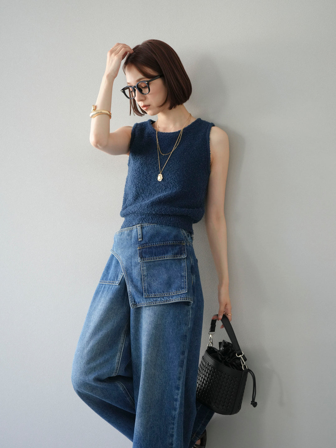 [予約]ブークレニットタンクトップ/ブルー