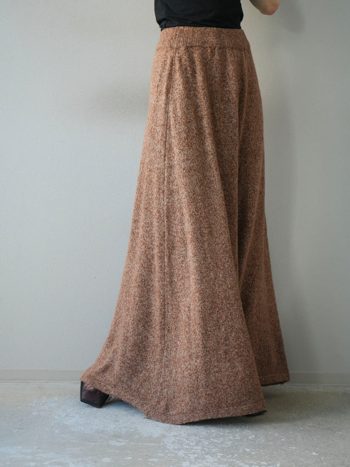 [予約]ミックスヤーンニットスカート/オレンジ