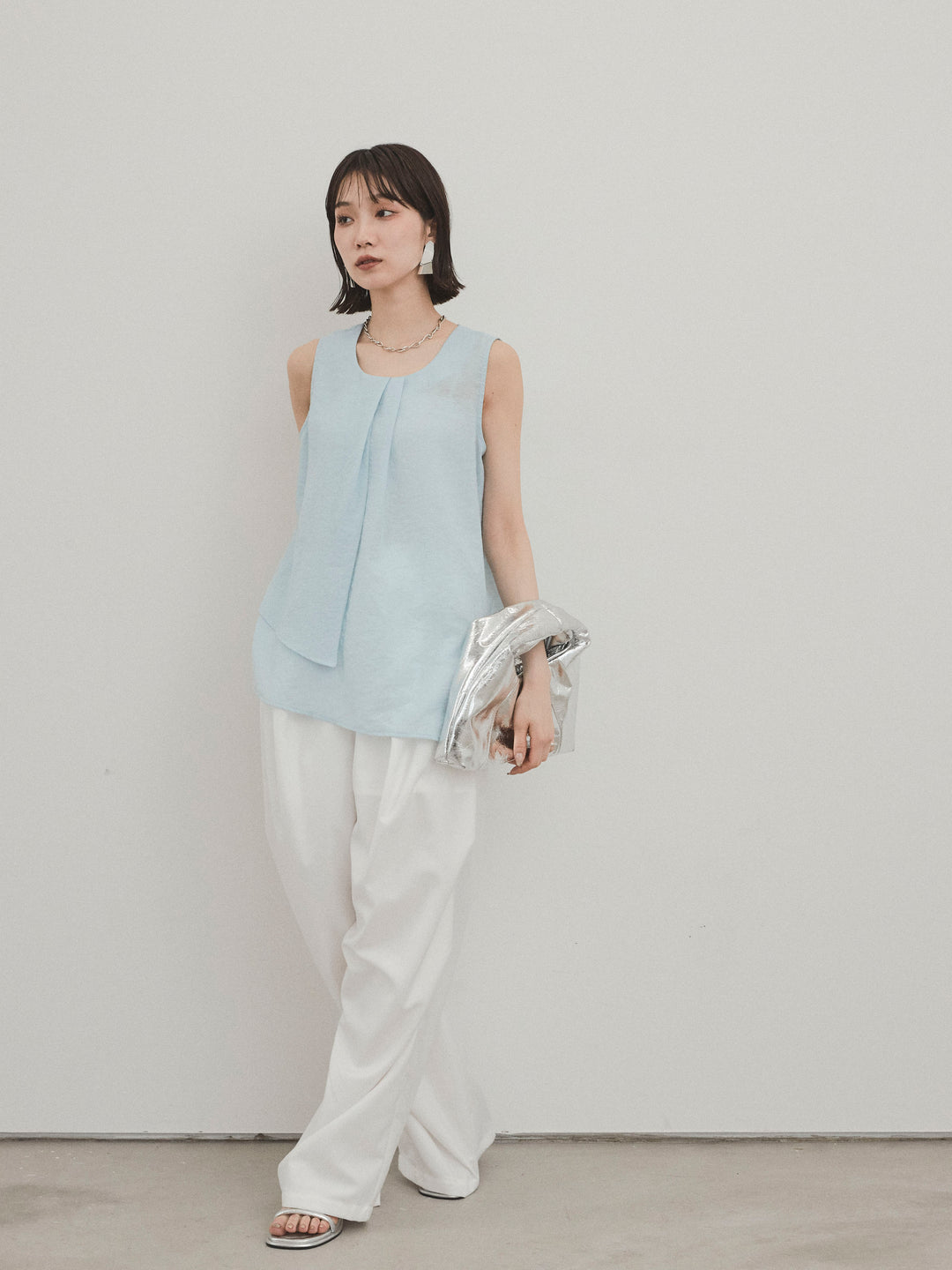 [預購] Design Loop 側邊褶褲/白色