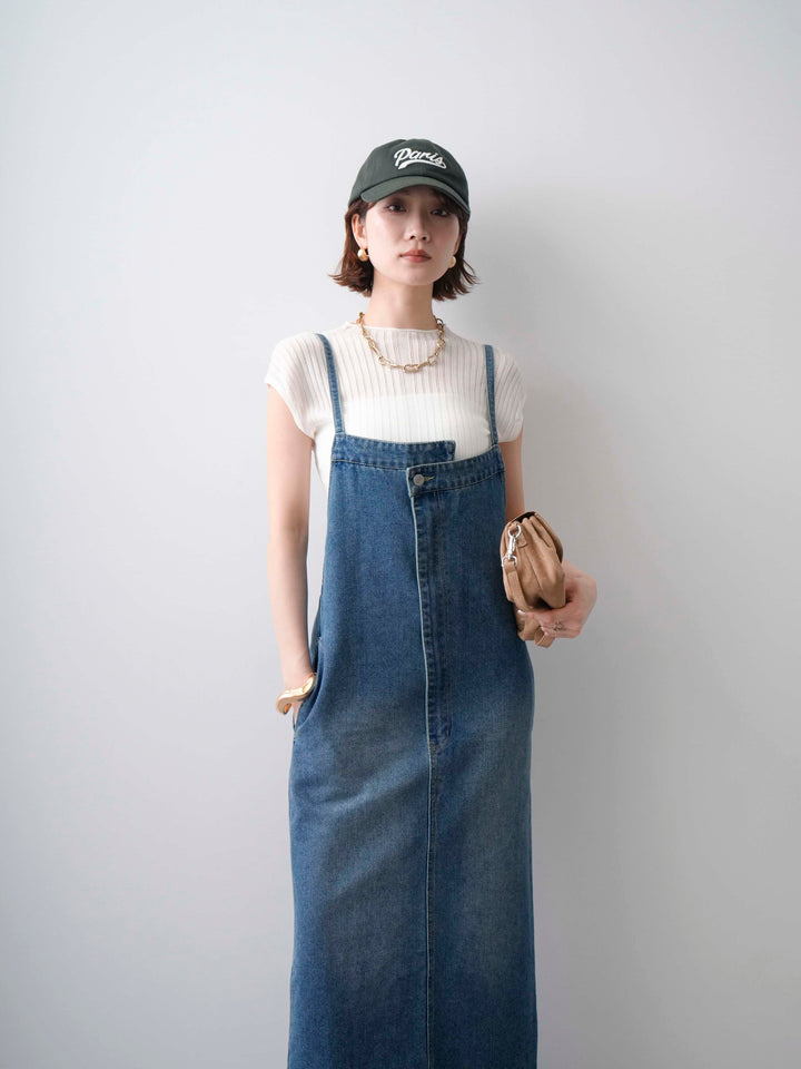 [予約]シアーリブフレンチニットトップス/white