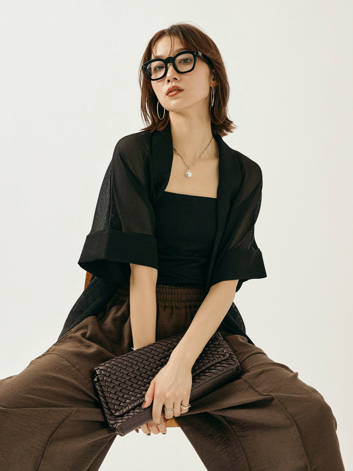 【Allure】[SET]メッシュハーフテーラードジャケット+メッシュハーフテーラードジャケット(2set)