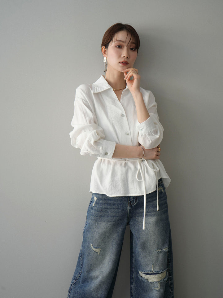 [SET]Vネック変形ラインシャツ+Vネック変形ラインシャツ(2set)