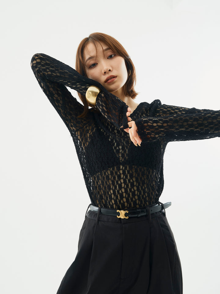 【Allure】[SET]バックラウンドレーストップス+バックラウンドレーストップス(2set)