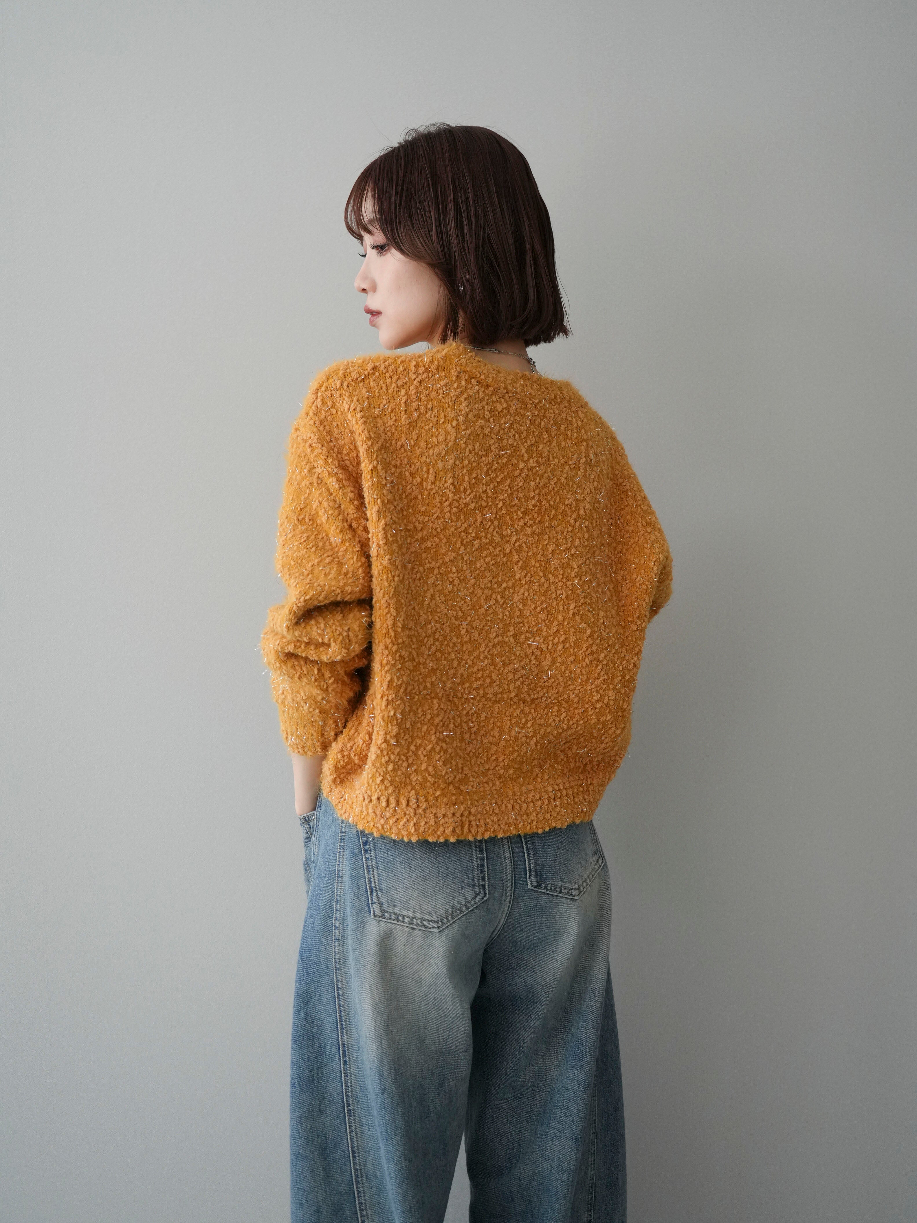 予約]モールラメミックスヤーンニットプルオーバー/yellow – Lumier