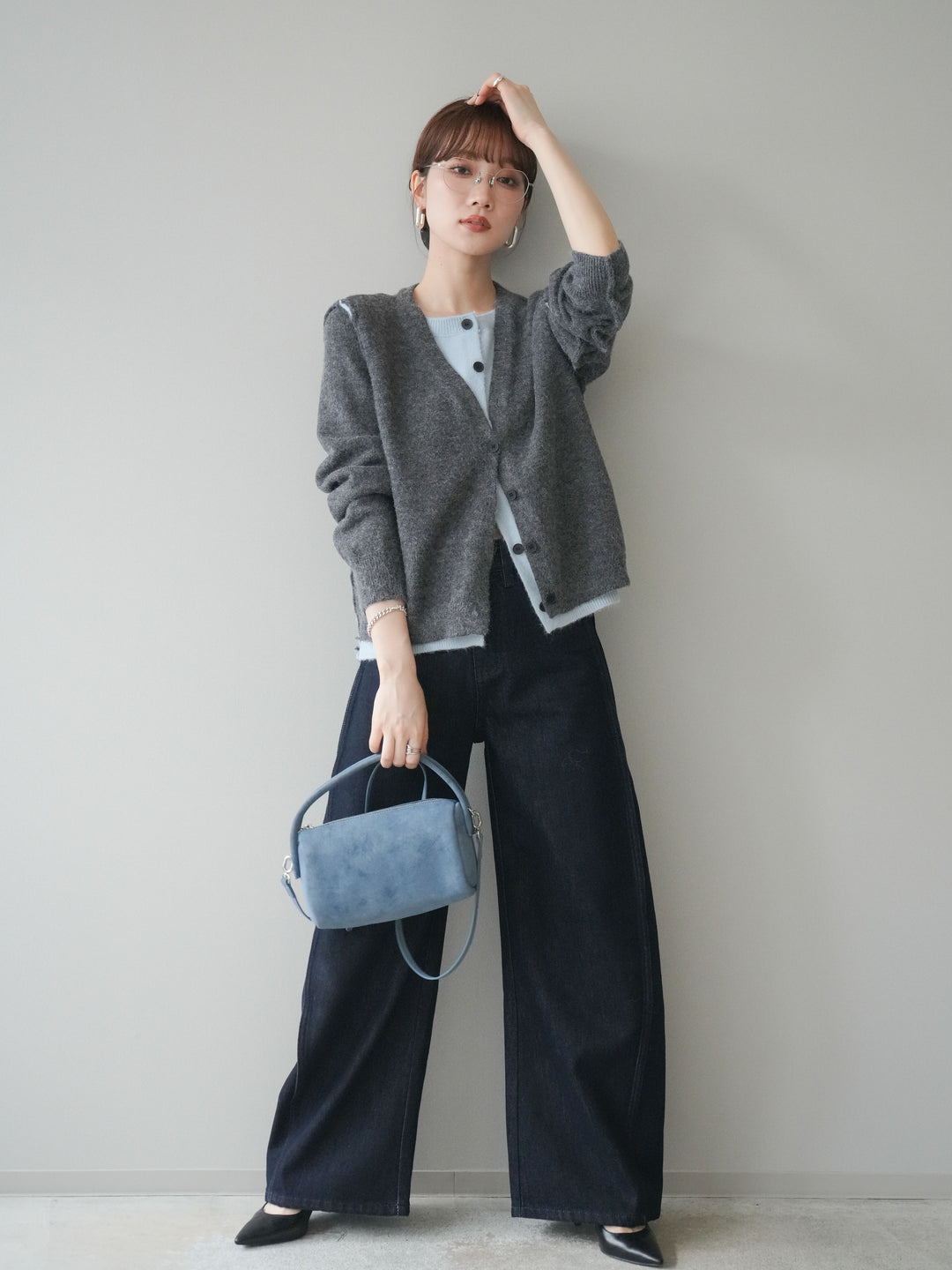 [予約]バレルレッグデニムパンツ/navy