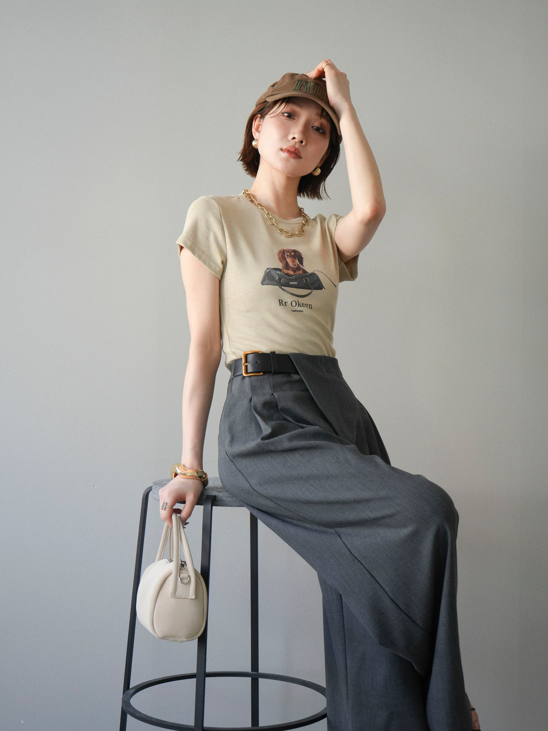 【預購】狗狗迷你T卹/米色