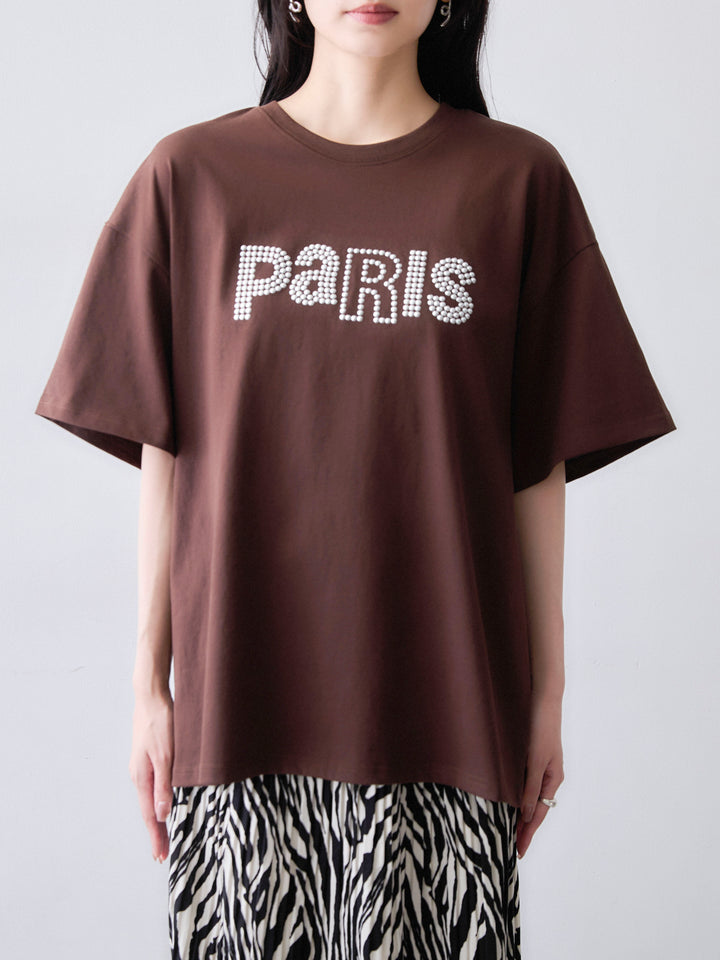 [予約]スタッズロゴTEE/brown