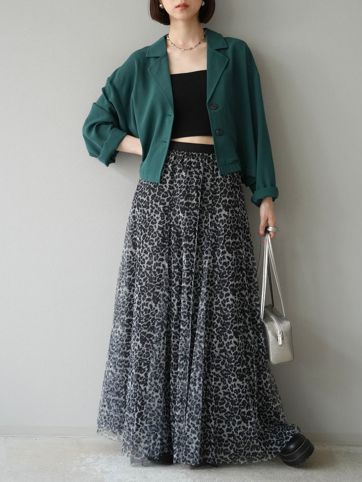 [予約]レーヨンライクショートジャケット/グリーン