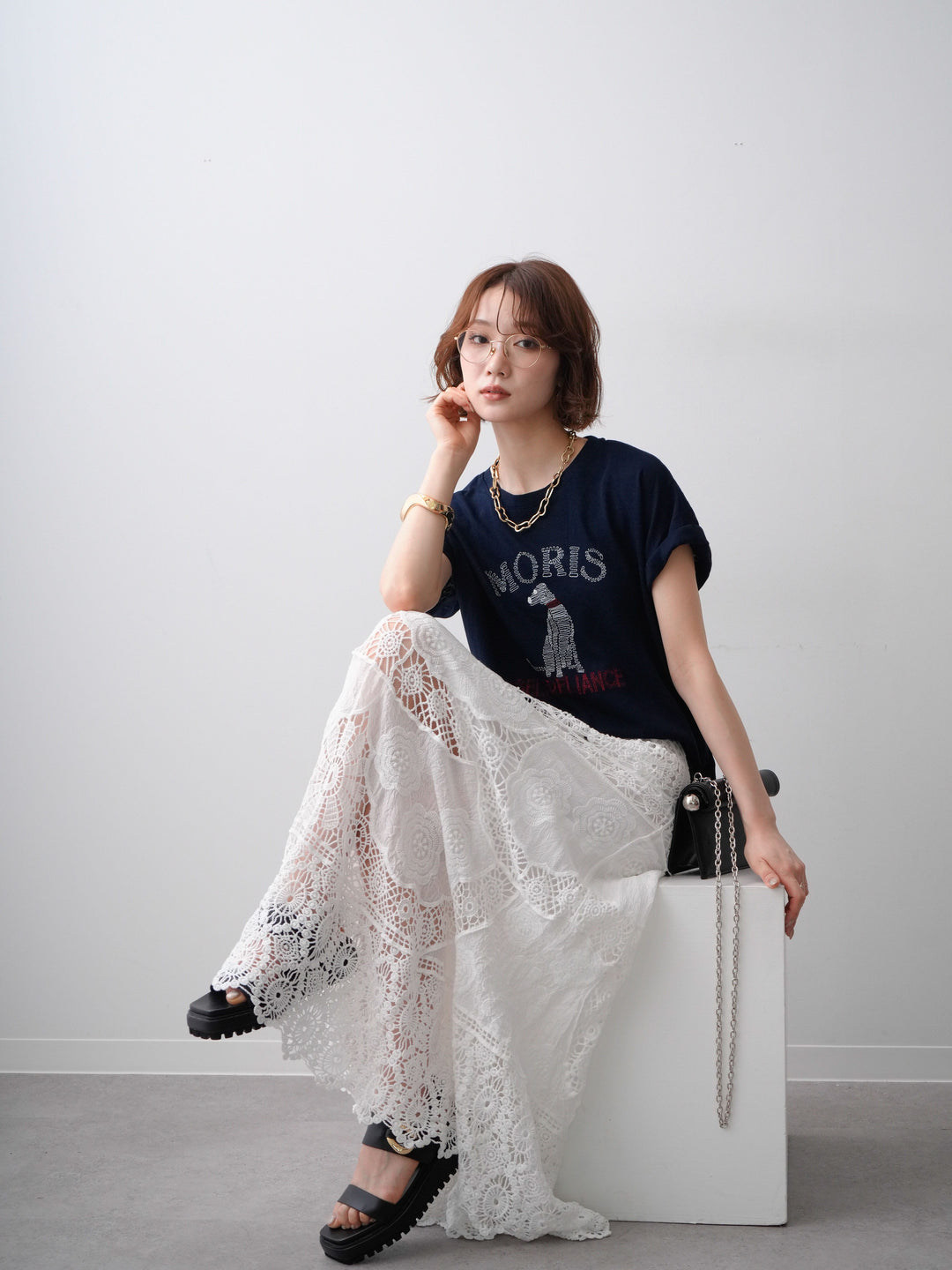 [SET]ドッグエンブロイダリーTEE+ドッグエンブロイダリーTEE(2set)