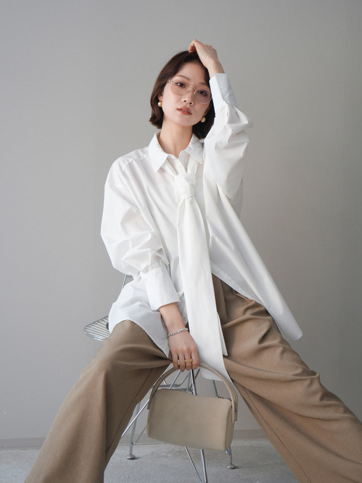 [SET]ボウタイ付オーバーシャツ+選べるアクセセット(2set)