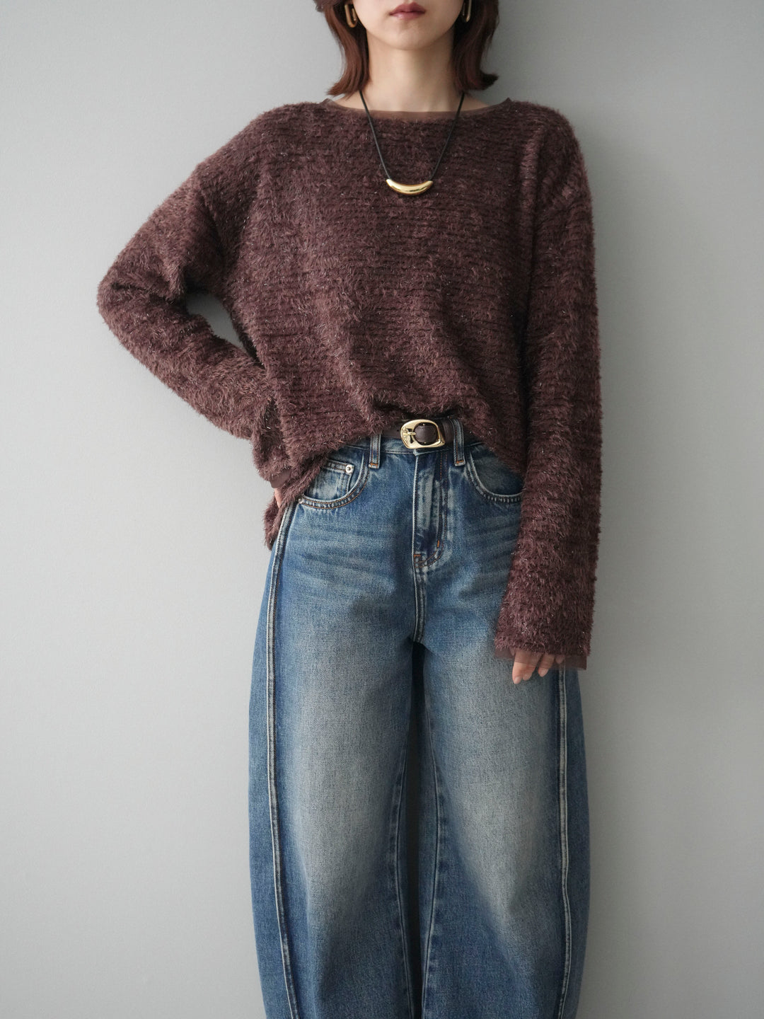 [SET]ラメシャギートップス+選べるアクセセット(2set)