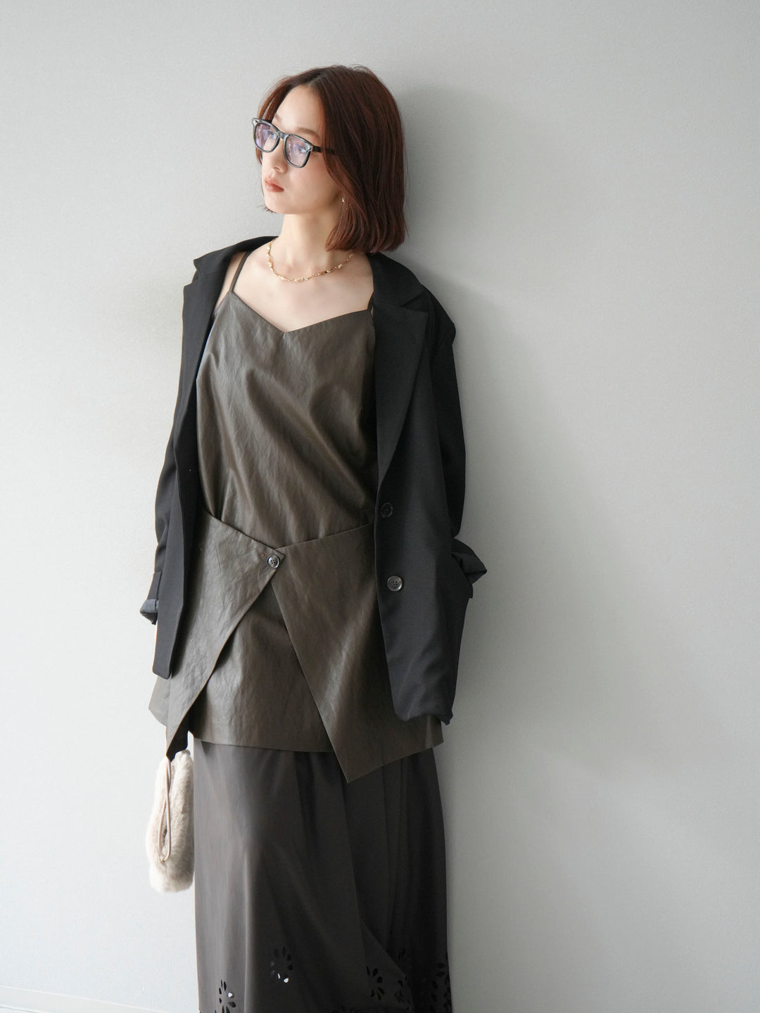 [予約]エステルオーバーテーラードジャケット/ブラック